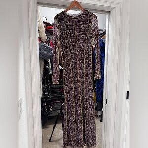 Zebra Print Long Sleeve Dress